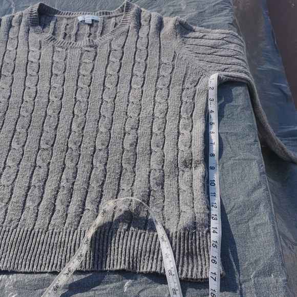 Jessica Cable Knit Sweater Grey Gray Extra Large XL - Picture 7 of 12